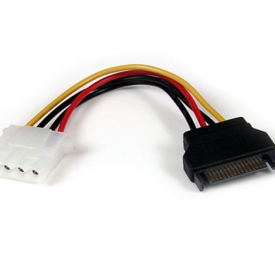 Cable de Alimentación StarTech.com - Molex 4 Pines - SATA 15 Pines - 15cm - LP4SATAFM6IN