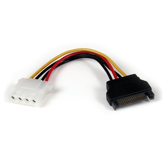 Cable de Alimentación StarTech.com - Molex 4 Pines - SATA 15 Pines - 15cm - LP4SATAFM6IN