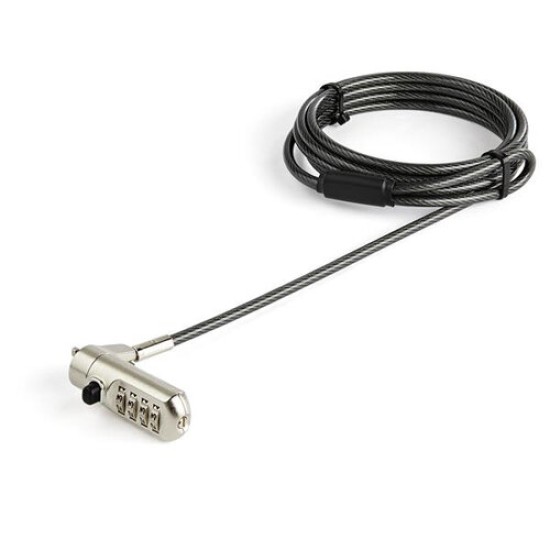 Candado StarTech.com - Combinación - Cable de 2m - Para Laptop - LTLOCKNANO