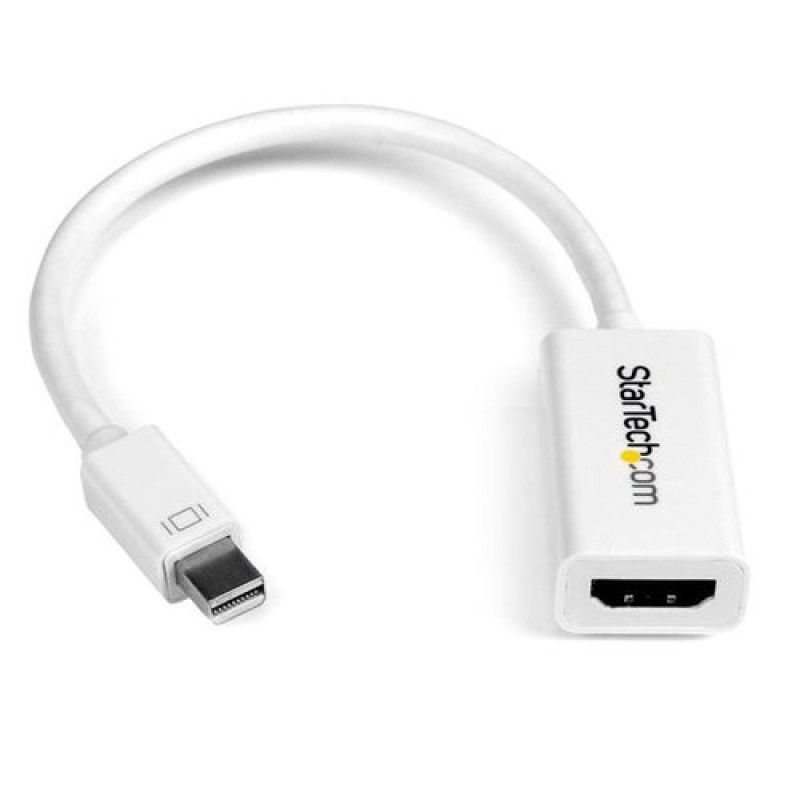 Adaptador de Video StarTech.com - Conecta Mini DisplayPort a HDMI - 4K - Activo - Blanco - MDP2HD4KSW