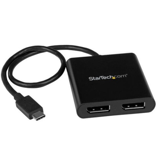 Adaptador de Vídeo StarTech.com - 2 puertos - USB-C a DisplayPort  - MST Hub - MSTCDP122DP