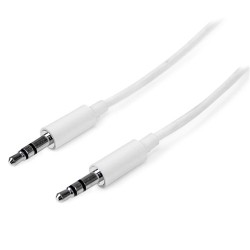 Cable Audio Estéreo StarTech.com 3.5mm Mini Jack Macho a Macho 1m Blanco - MU1MMMSWH