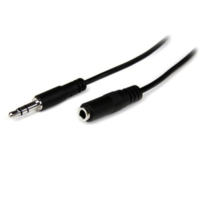 Cable Extensión de Audífonos StarTech.com MU2MMFS - Mini Jack 3.5 - Macho a Hembra - 2m - Negro - MU2MMFS