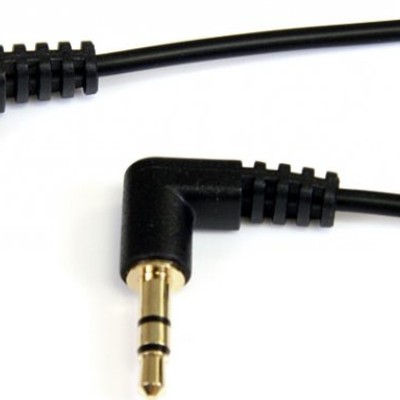 Cable de Audio StarTech.com - Estéreo - 3.5 mm - Delgado de Ángulo Recto - 91 cm - M/M - MU3MMS2RA