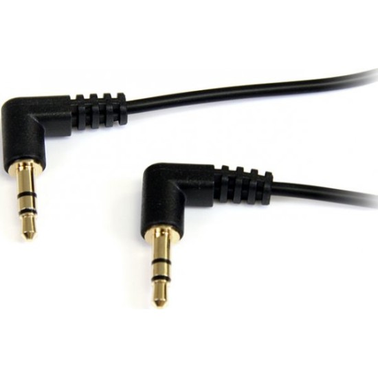 Cable de Audio StarTech.com - Estéreo - 3.5 mm - Delgado de Ángulo Recto - 91 cm - M/M - MU3MMS2RA