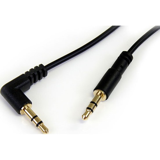 Cable StarTech.com MU3MMSRA - Audio Mini Jack 3.5mm - Angulo Derecho Macho - 91cm - MU3MMSRA