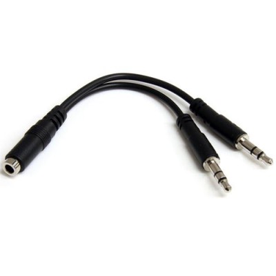 Divisor de Auriculares StarTech.com - 2x Mini-Jack 3.5mm 3 pines a Mini-Jack 3.5mm 4 pines - MUYHSFMM