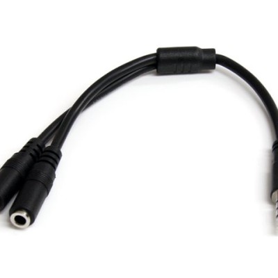 Divisor de Auriculares StarTech.com - Mini-Jack 3.5mm 4 pines a 2x Mini-Jack 3.5mm 3 pines  - MUYHSMFF