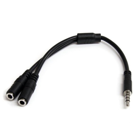 Divisor de Auriculares StarTech.com - Mini-Jack 3.5mm 4 pines a 2x Mini-Jack 3.5mm 3 pines  - MUYHSMFF