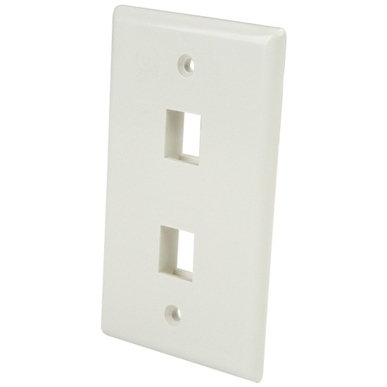 Placa de Pared StarTech.com - 2 Salidas - Blanco - PLATE2WH