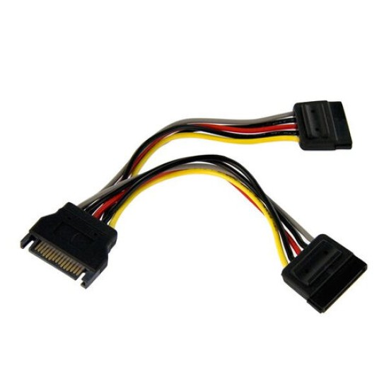 Cable de Alimentación StarTech.com - 15 Pines - 2x SATA - 15cm - PYO2SATA