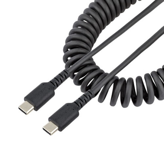 Cable StarTech.com - USB-C a USB-C - Espiral - 1m - Negro - R2CCC-1M-USB-CABLE