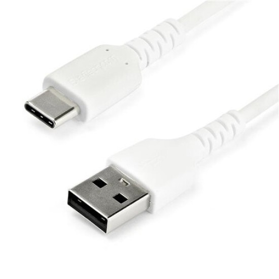 Cable USB StarTech.com RUSB2AC1MW - USB 2.0 a USB-C - 1 M - Fibra Aramida - Blanco - RUSB2AC1MW