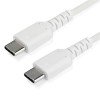 Cable USB StarTech.com RUSB2CC1MW - USB Tipo C - 1 M - Fibra Aramida - Blanco - RUSB2CC1MW Cable USB StarTech.com RUSB2CC1MW - USB Tipo C - 1 M - Fibra Aramida - Blanco - RUSB2CC1MW