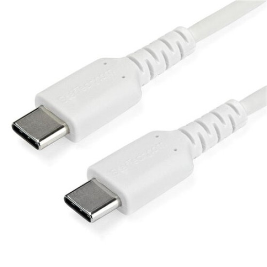 Cable USB StarTech.com RUSB2CC1MW - USB Tipo C - 1 M - Fibra Aramida - Blanco - RUSB2CC1MW