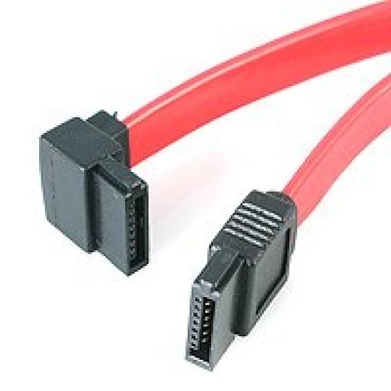 Cable SATA StarTech.com - 7 Pines - 45cm - Acodado - Rojo - SATA18LA1