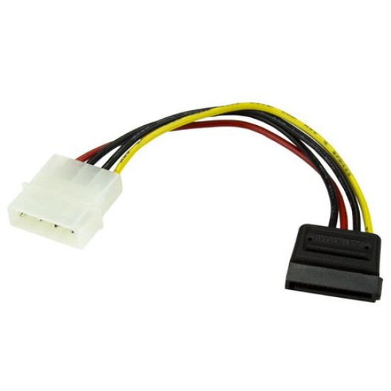 Cable de Alimentación StarTech.com SATAPOWADAP - Molex 4 Pines a SATA 15 Pines - 15cm - SATAPOWADAP