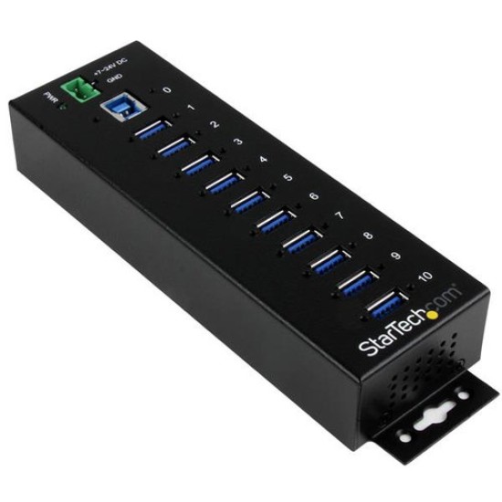 Concentrador StarTech.com ST1030USBM - USB 3.0 - 10 puertos - Negro - ST1030USBM