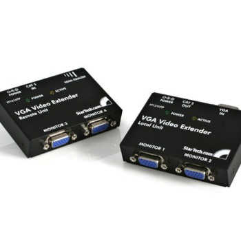 Kit Extensor de Video VGA StarTech.com 2 Puertos Locales - 2 Remotos por Cat5/6 - ST121UTP