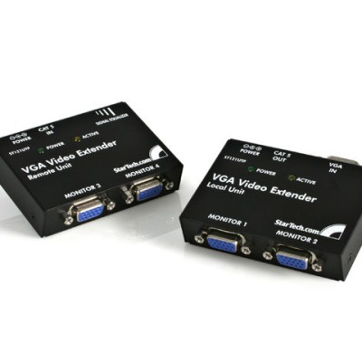 Kit Extensor de Video StarTech.com VGA 2 Puertos Locales - 2X Remotos por Cat5 - ST121UTP