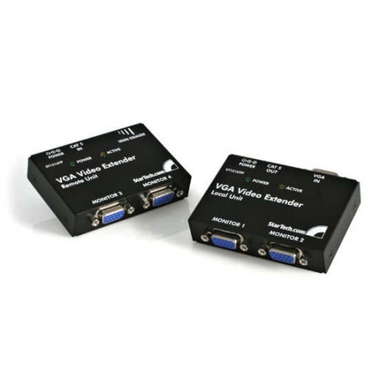 Kit Extensor de Video StarTech.com VGA 2 Puertos Locales - 2X Remotos por Cat5 - ST121UTP