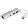 Hub USB StarTech.com - 3 Puertos USB 3.0 - Adaptador Ethernet - Blanco - ST3300G3UA Hub USB StarTech.com - 3 Puertos USB 3.0 - Adaptador Ethernet - Blanco - ST3300G3UA