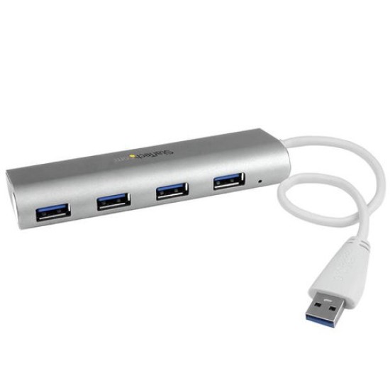 Concentrador StarTech.com USB 3.0 4 Puertos Hub con Cable Incorporado - ST43004UA