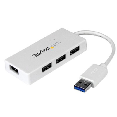 Adaptador Concentrador Hub StarTech.com USB 3.0 - 4 Puertos - Blanco - ST4300MINU3W