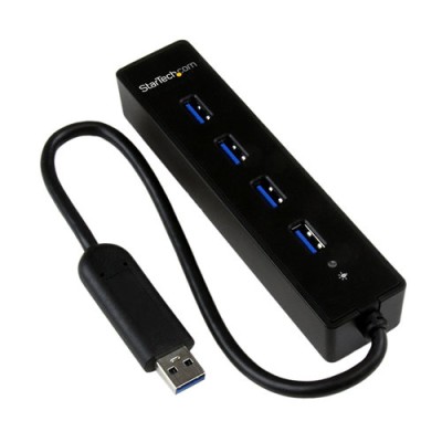 Adaptador StarTech.com Concentrador Hub USB 3.0 Super Speed Portátil de 4 Puertos Salidas - especialStartech.com - ST4300PBU3