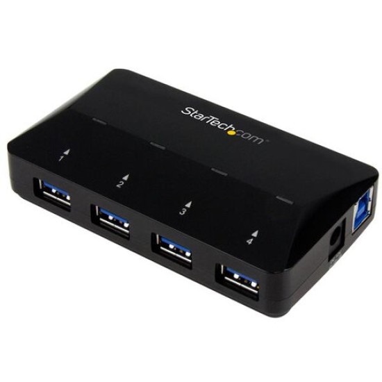 Hub StarTech.com ST53004U1C - USB 3.0 - 4 Puertos - Negro - ST53004U1C