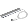 HUB USB StarTech.com ST73007UA - 7 Puertos USB 3.0 - Cable Incorporado - Blanco - ST73007UA