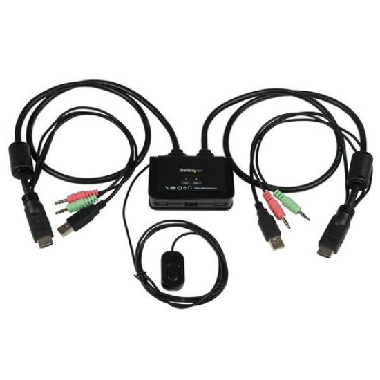 KVM StarTech.com - 2 Puertos HDMI - 2x USB - 2x 3.5mm - 85 cm - SV211HDUA