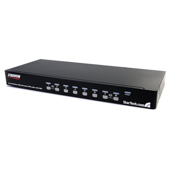 Conmutador Switch KVM StarTech.com SV831DUSBAU - 8 Puertos VGA - USB A - Audio - 1U Rack - SV831DUSBAU