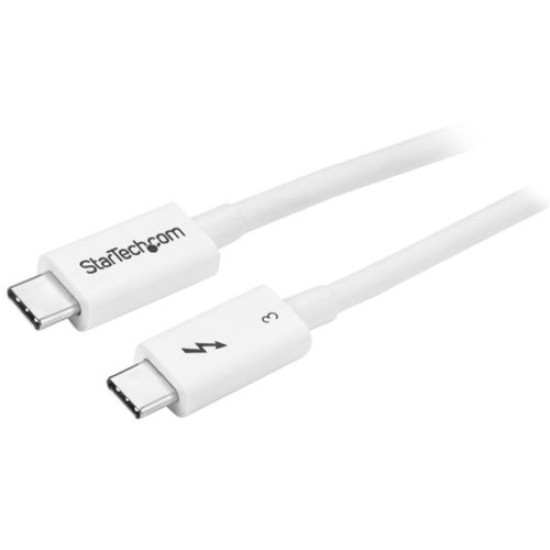 Cable StarTech.com TBLT34MM50CW - Thunderbolt 3 - USB-C - Macho/Macho - 50cm - Blanco - TBLT34MM50CW