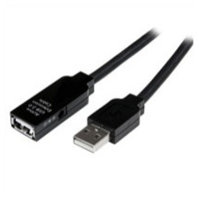 Cable StarTech.com 15m Extensión Alargador USB 2.0 Activo Amplificado - Macho a Hembra USB A - Negro - USB2AAEXT15M