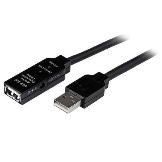 Cable StarTech.com USB 2.0 de Extensión Alargador Activo de 5 metros - Macho a Hembra - USB2AAEXT5M