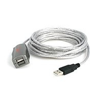 Cable StarTech.com - 4.5m - De Extensión Activo USB 2.0 - Macho a Hembra USB A - Gris - USB2FAAEXT15