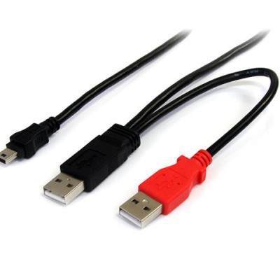 Cable StarTech.com de 1.8m USB en Y para Discos Duros Externos - 2x USB A Macho a 1x USB Mini B Macho - USB2HABMY6