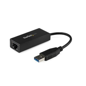 Adaptador Tarjeta StarTech.com USB 3.0 de Red Externa NIC a 1 Puerto Gigabit Ethernet - 1Gbps RJ45 USB-A - Negro - USB31000S