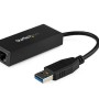 Adaptador Tarjeta StarTech.com USB 3.0 de Red Externa NIC a 1 Puerto Gigabit Ethernet - 1Gbps RJ45 USB-A - Negro - USB31000S