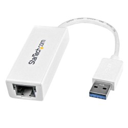 Adaptador de Red USB 3.0 a Ethernet Gigabit StarTech.com 1 Puerto RJ45 Blanco - USB31000SW