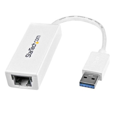 Adaptador StarTech.com Tarjeta de Red Externa NIC USB 3.0 a 1 Puerto Gigabit Ethernet - 1Gbps - RJ45 - USB A - Blanco - USB31000SW