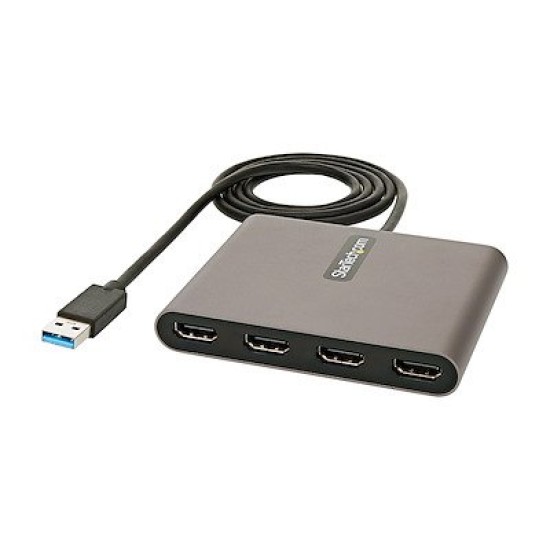 Adaptador de Video StarTech.com - USB 3.0 a 4xHDMI - 1Mts - Gris - USB32HD4