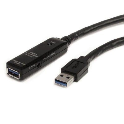 Cable Extensor StarTech.com USB3AAEXT10M - USB 3.0 - 10m - Macho a Hembra - Negro - USB3AAEXT10M