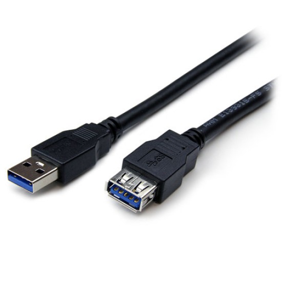 Cable StarTech.com - 1m - Extensión Alargador USB 3.0 SuperSpeed - Macho a Hembra USB A - Extensor - Negro - USB3SEXT1MBK