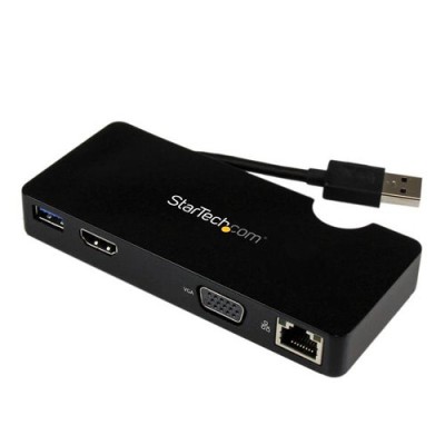 Mini Estación de Conexión StarTech.com - USB 3.0 con HDMI o VGA, Ethernet Gigabit y USB - USB3SMDOCKHV