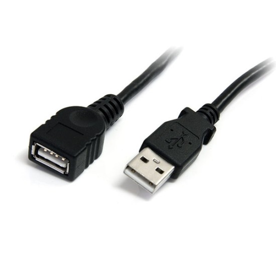 Cable USB StarTech.com - USB 2.0 - USB A - 3 Mts - Macho - Hembra - Negro - USBEXTAA10BK