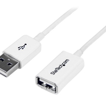 Cable Extensión USB 2.0 StarTech.com 1m Macho a Hembra Blanco - USBEXTPAA1MW