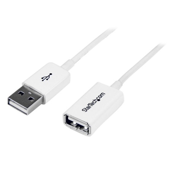 Cable StarTech.com 1m Extension Alargador USB 2.0 Macho a Hembra - Blanco - USBEXTPAA1MW