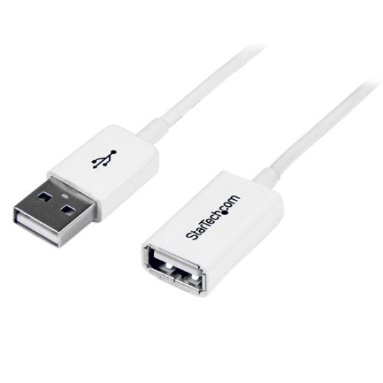 Cable Startech.com - 2m - USB 2.0 - Macho/Hembra - Blanco - USBEXTPAA2MW